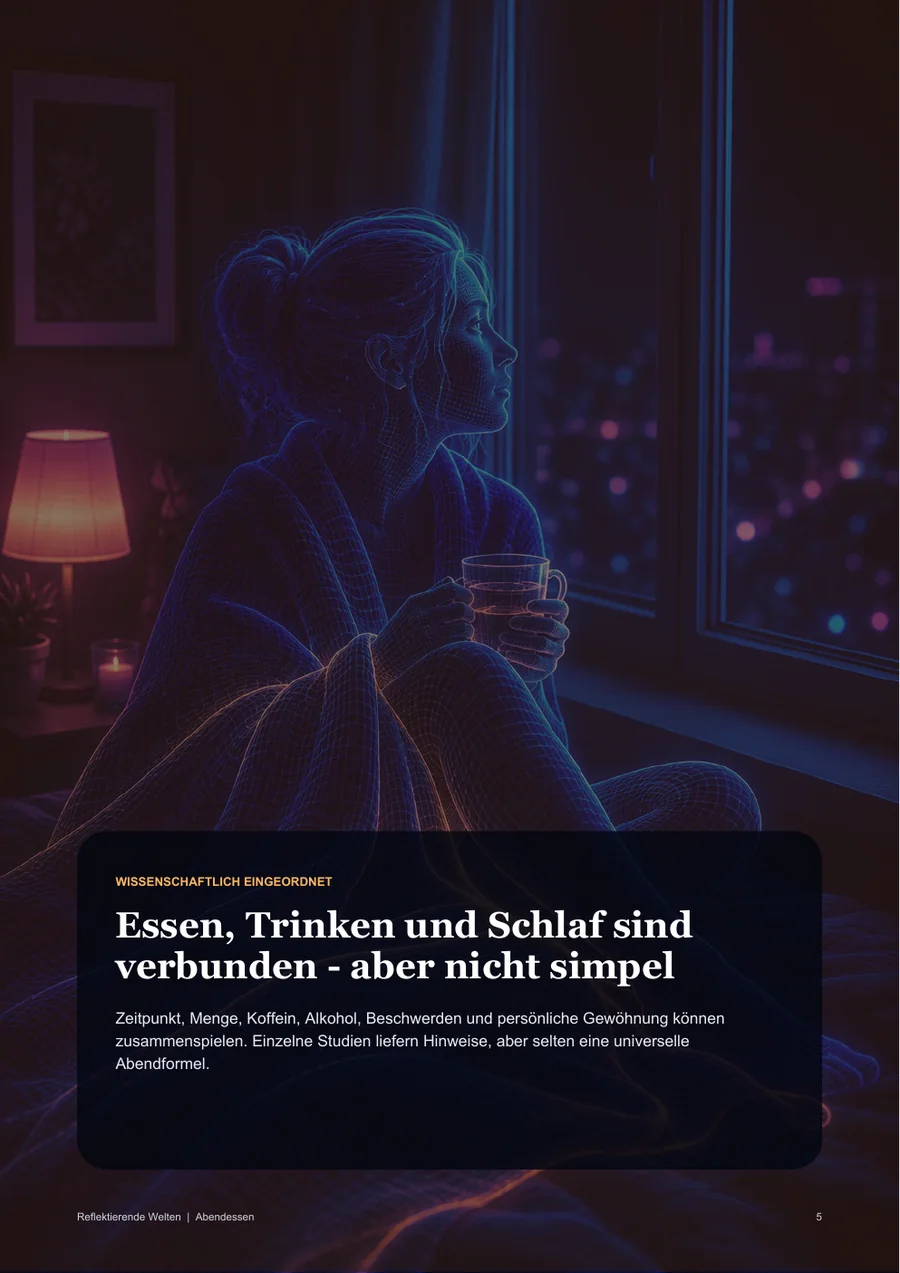 Einblick in das Thema aus dem Workbook: Abendessen und Schlaf