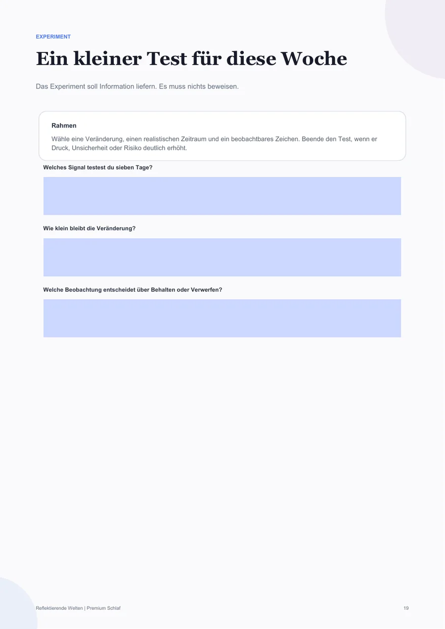 Beispiel für eine Übungsseite aus dem Workbook: Abendklarheit Intensiv