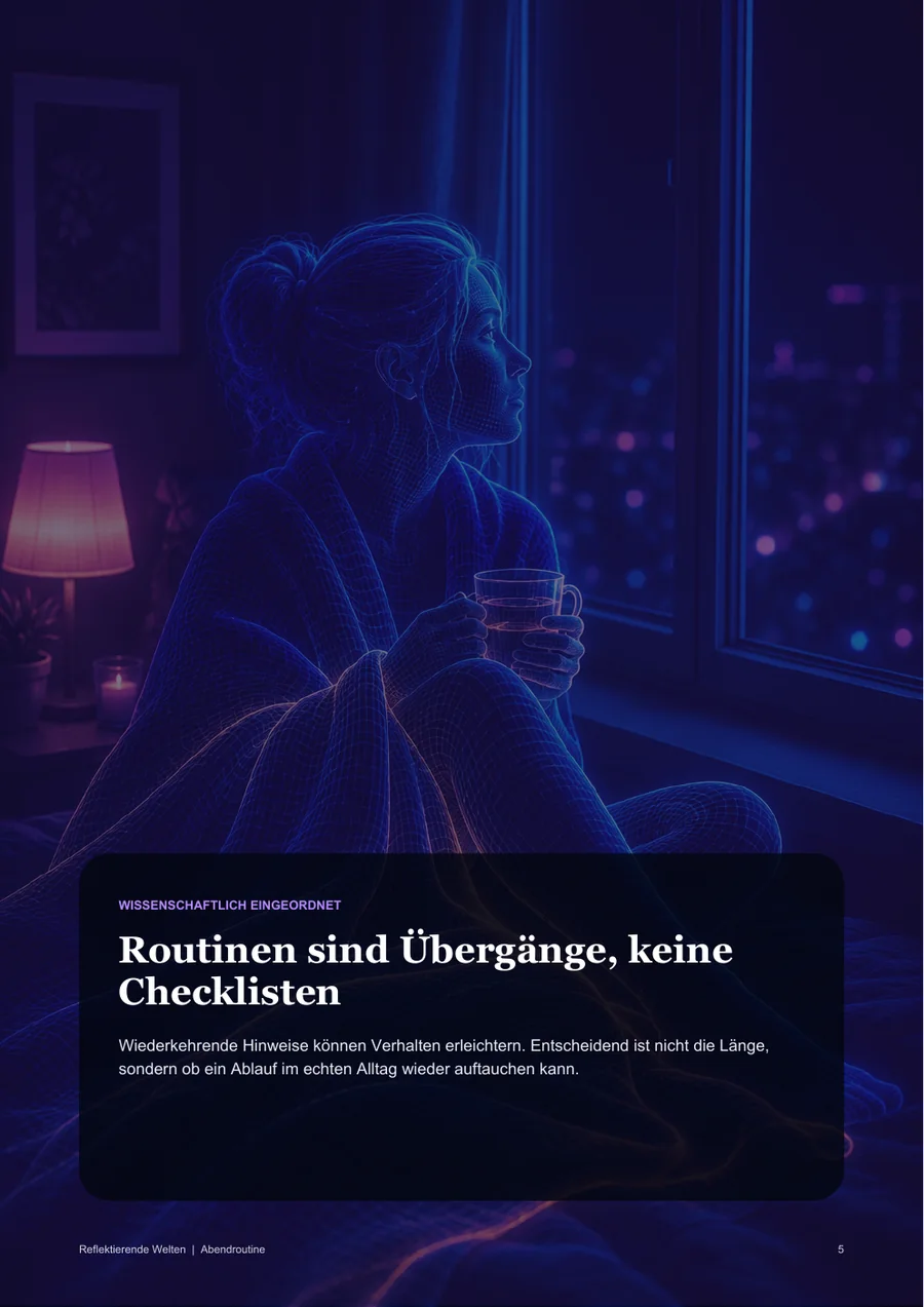 Einblick in das Thema aus dem Workbook: Abendroutine